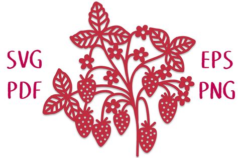 Download Strawberry Plant Papercut SVG Cut File Files DXF Files