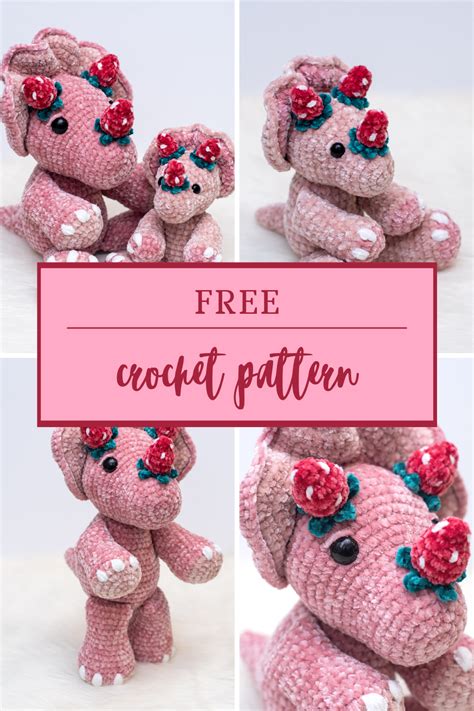 Strawberry Triceratops Crochet Pattern