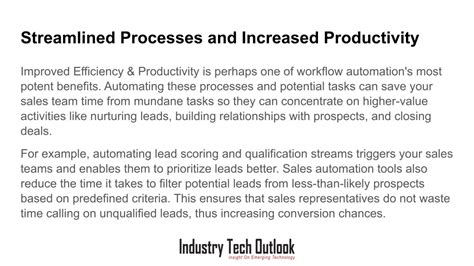 Streamlined Sales Processes and Increased Productivity