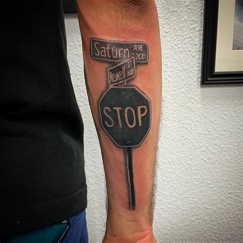 30 Street Sign Tattoo Ideas For Men Navigational Designs