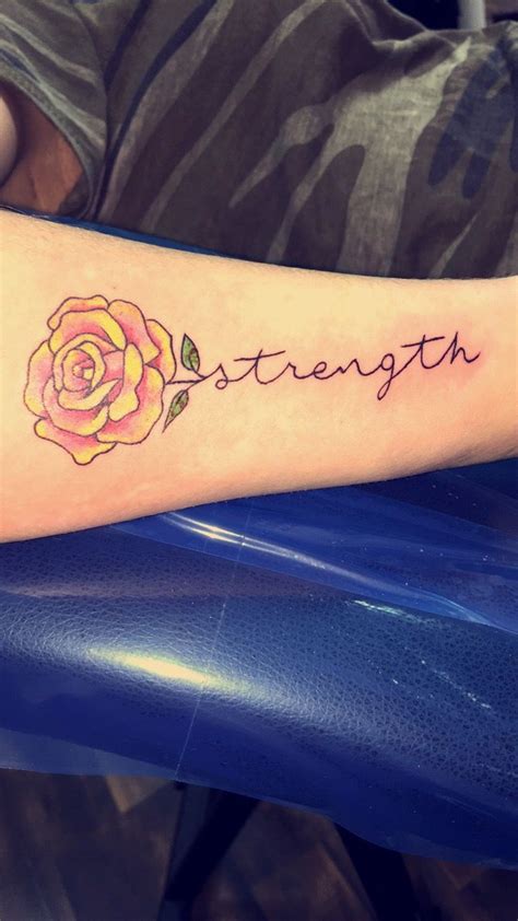 Strength Rose Tattoo