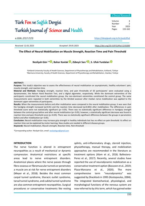Strength, Reaction Time, and Pain Control