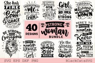 Download Strong Woman Bundle 40 Designs Commercial Use