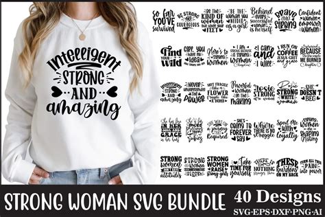 Download Strong Woman Bundle 40 Designs Files