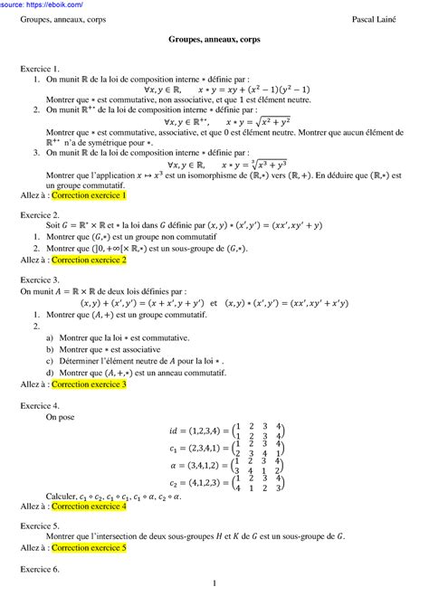 Cours Structures Algebriques Usuelles Groupe (Mathématiques