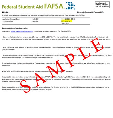 Navigating the Student Aid Report