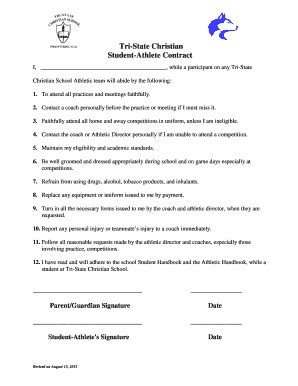 Student Athlete Contract Template