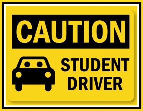 Student Driver Sign Printable