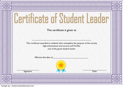 Student Leadership Certificate Template 1 Free Student intended for