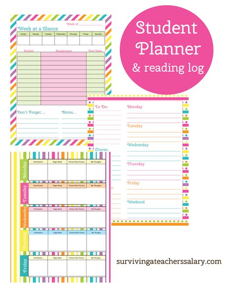 Student Planner Pages Printable Free