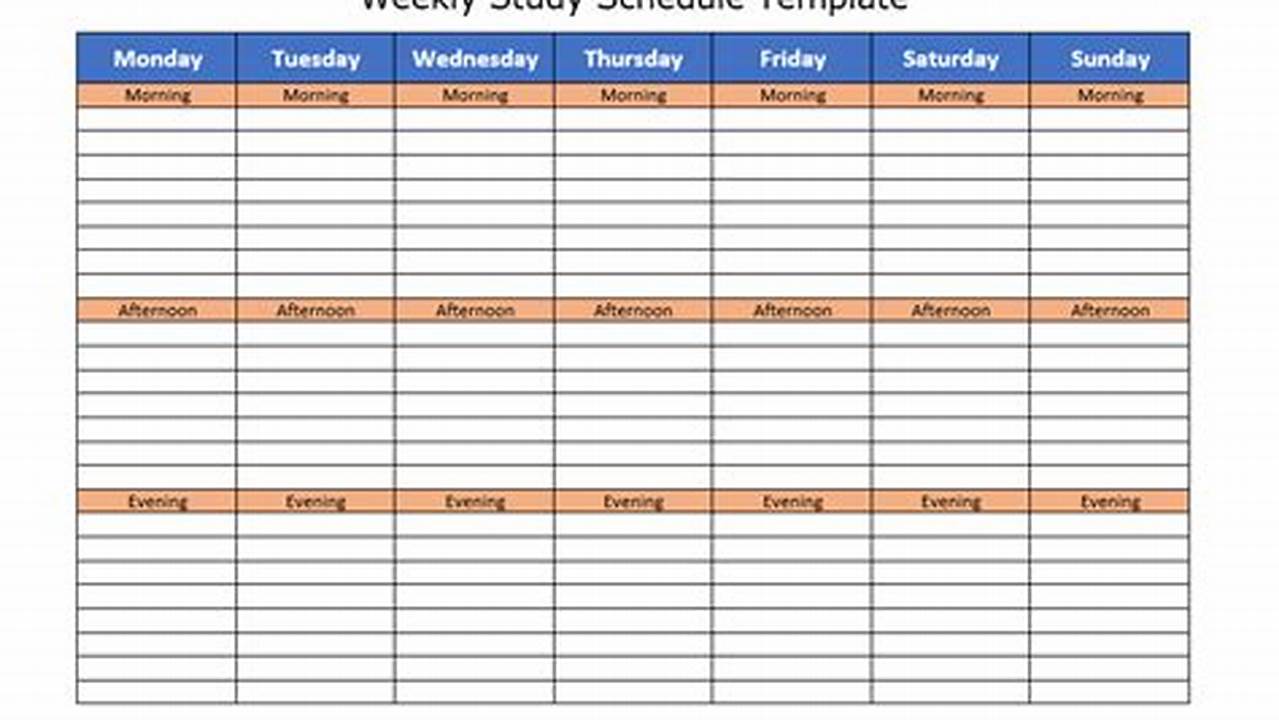 Study Schedule Template Excel: A Comprehensive Guide