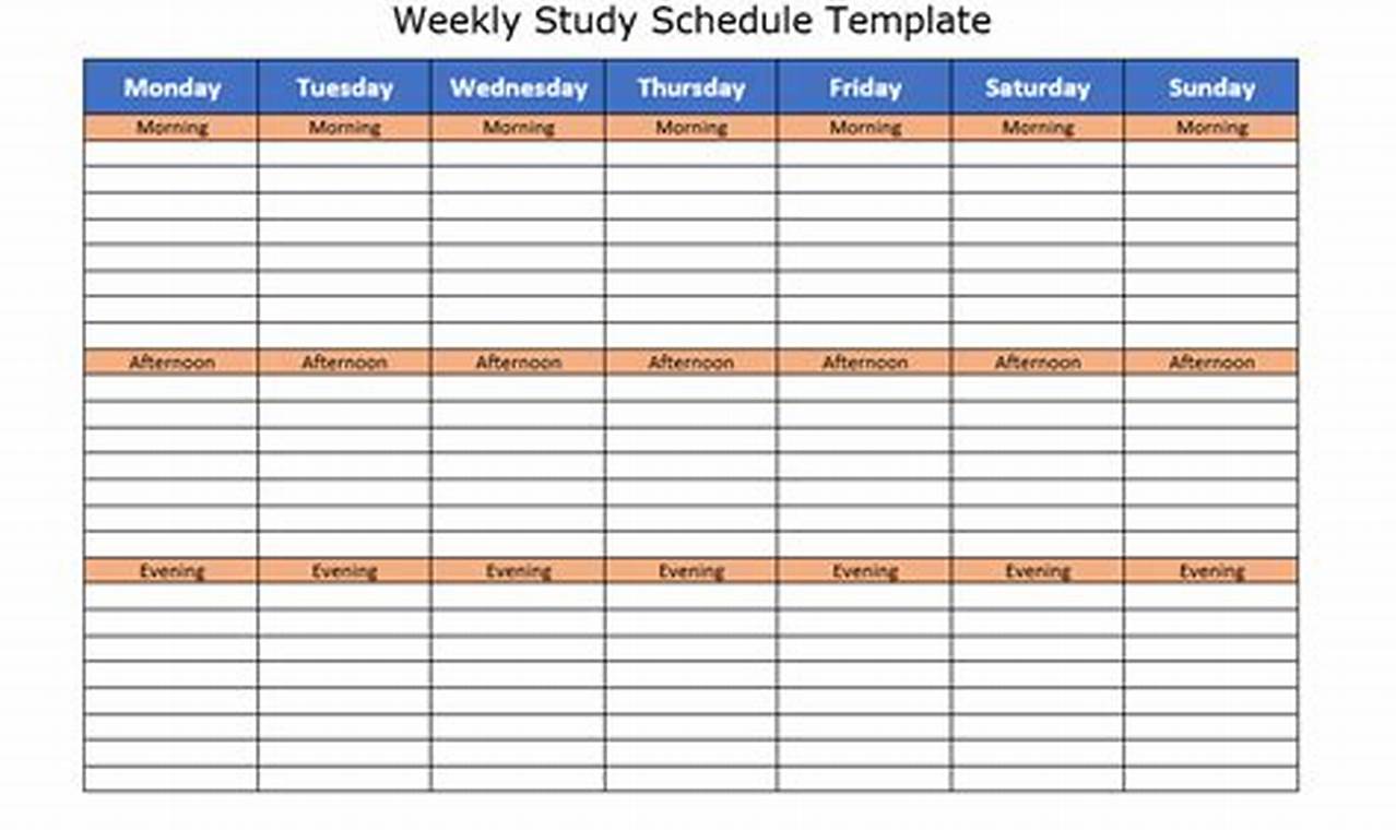 Study Schedule Template Excel: A Comprehensive Guide