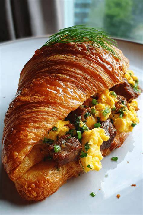 Bacon Cream Cheese Stuffed Croissants
