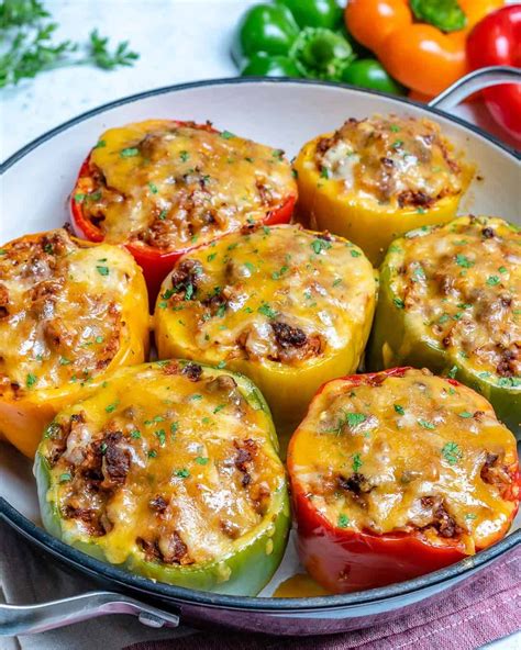 Stuffed bell peppers with ground beef