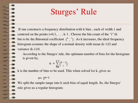 Sturges Rule for Class Selection