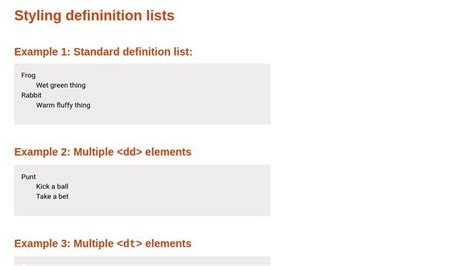 Styling for Definition