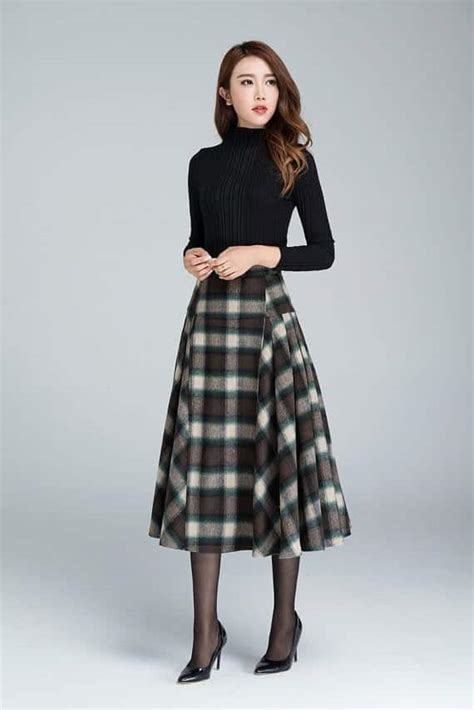 Plaid skirt versatility