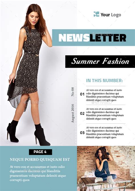 Fashion newsletter template for men