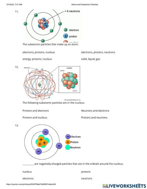 Subatomic Particles Worksheet 2 Answers - kidsworksheetfun