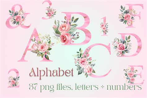 Download Sublimation Alphabet | Floral Letters Images