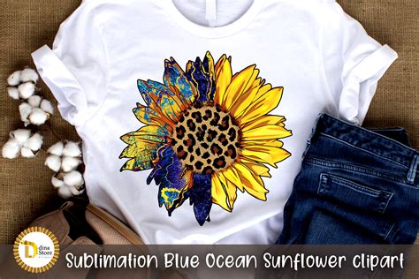 Download Sublimation Blue Ocean Sunflower Clipart Files