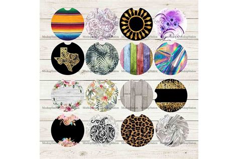 Download Sublimation Car Coaster Bundle Cut Images