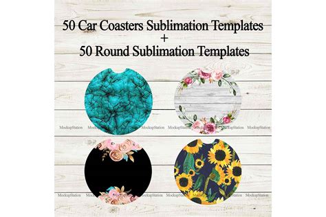 Download Sublimation Car Coaster Bundle Printable