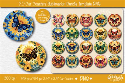Download Sublimation Car Coaster Bundle for Cricut