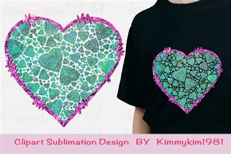 Download Sublimation Colorful Glitter Heart PNG DXF Files
