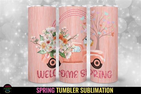 Download Sublimation Design Spring Skinny Tumbler Files For Crafts