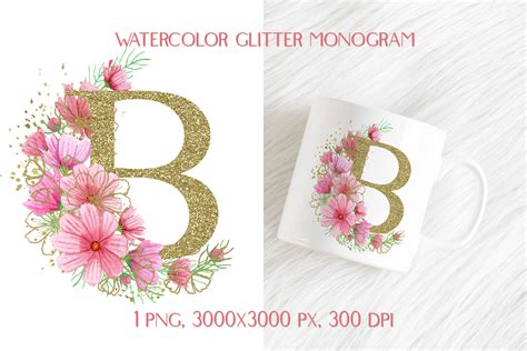 Download Sublimation Monogram Gold Glitter Letter Files For Crafts