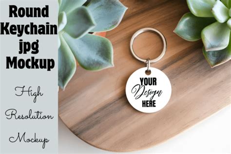 Download Sublimation Round Keychain Silhouette Free PSD Mockups