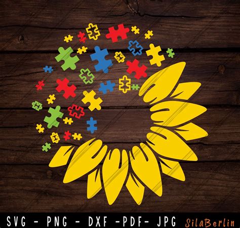 Download Sublimation Sunflower Autism Awareness Commercial Use DXF Files