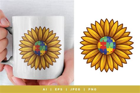 Download Sublimation Sunflower Autism Awareness Printable