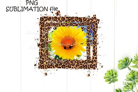 Download Sublimation Sunflower Circle Leopard Files Free PSD Mockups