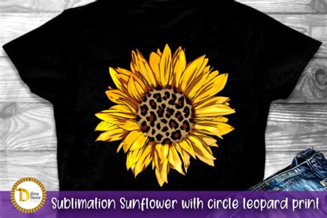 Download Sublimation Sunflower Circle Leopard Printable
