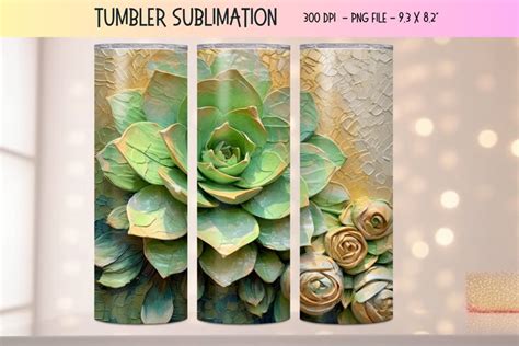 Download Sublimation Tumbler Design Succulent Commercial Use DXF Files