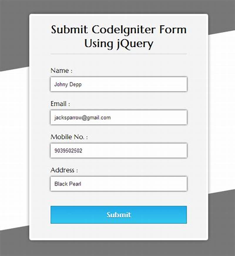 Submit Form Using Jquery