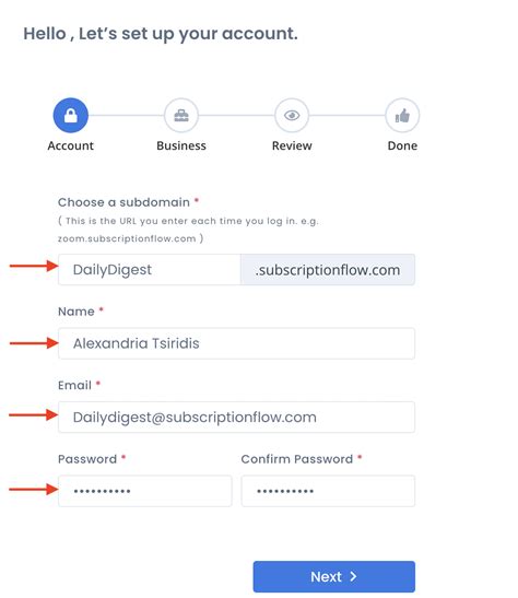 Subscription and Account Setup