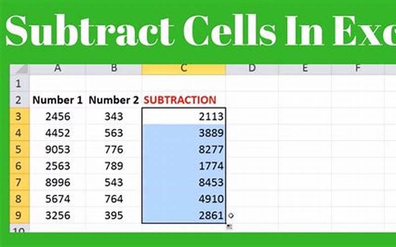 Subtracting Numbers With Functions In Excel