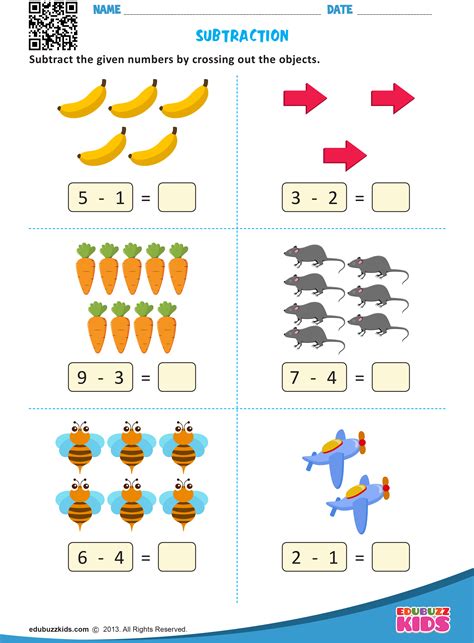 Subtraction Kindergarten Math Worksheets