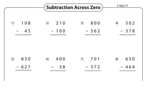 Subtraction Across Zero Worksheets | Subtraction worksheets, Addition