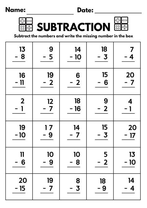 Subtraction Worksheets To Print