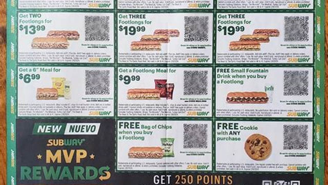 Subway 3 For $17.99 Coupon Code 2024