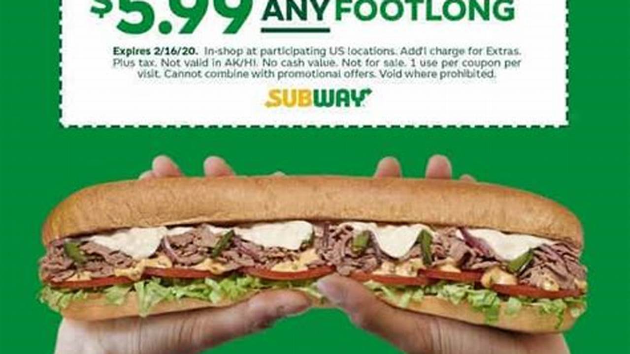 Subway Coupon Code April 2024