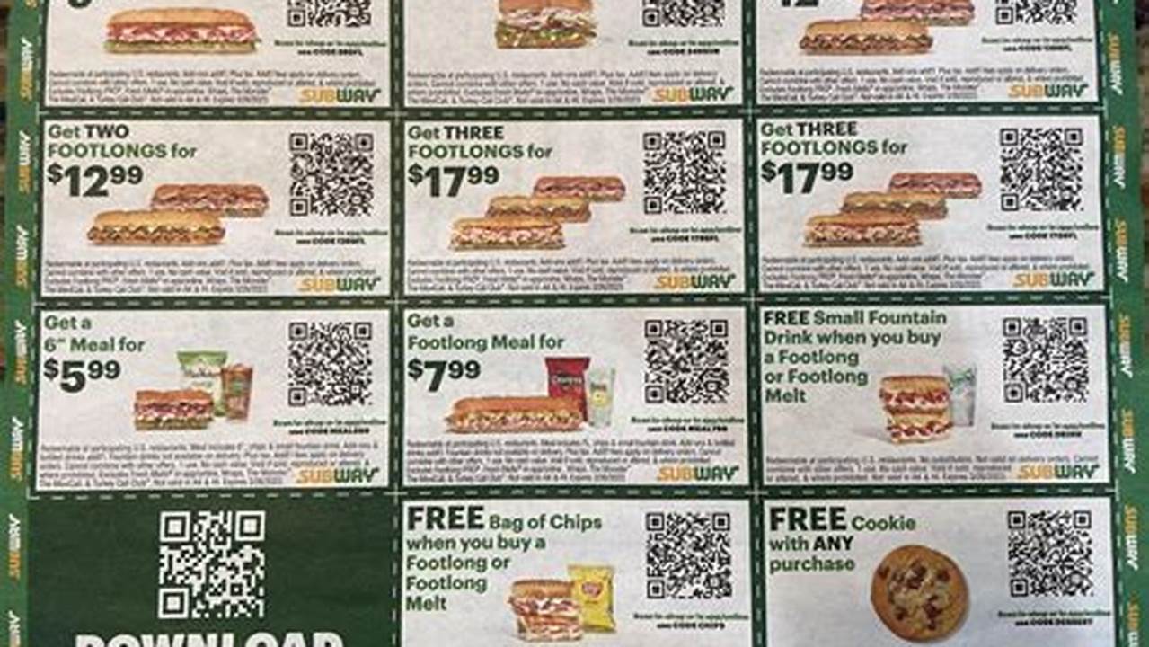 Subway Coupon Codes April 2025