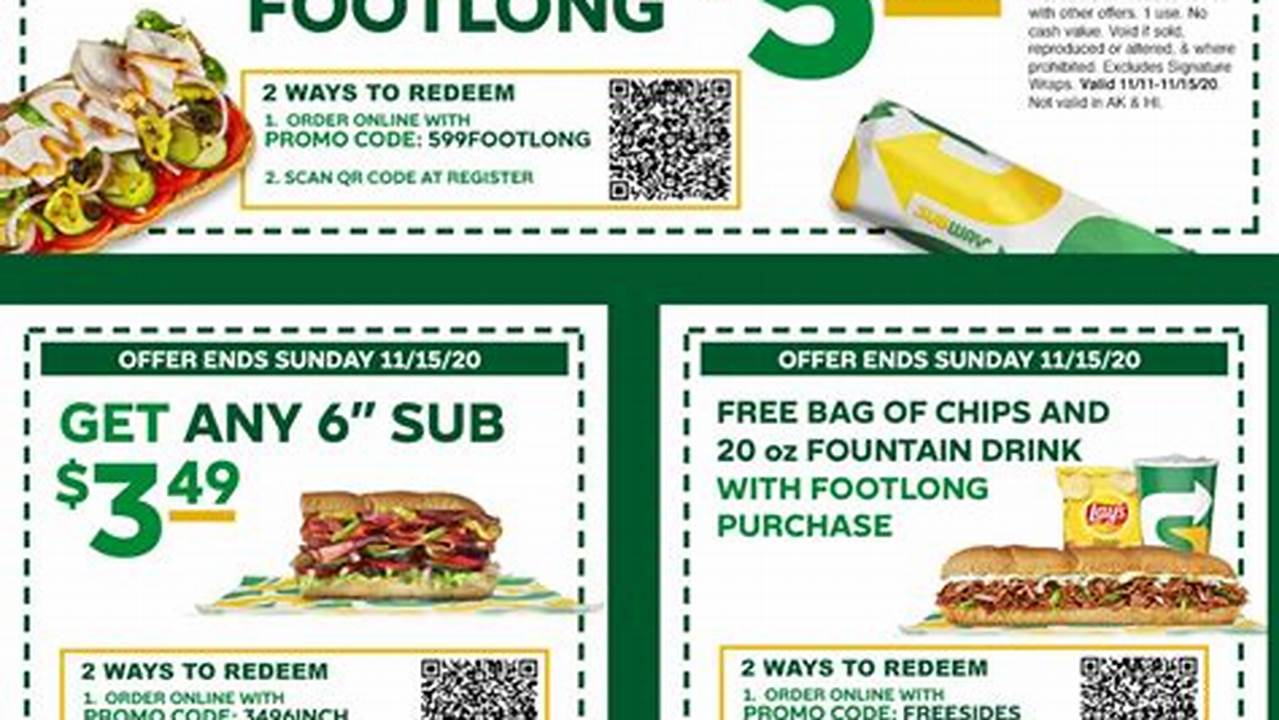 Subway Footlong Promo Code 2024