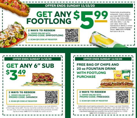 Subway Coupons Online Printable