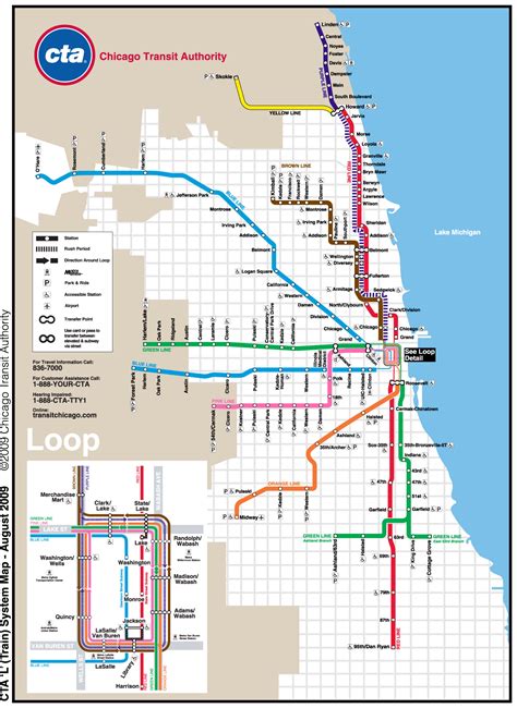 Chicago Transit Map Free Printable Maps