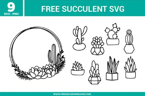 Discover the World of Stunning Succulent SVGs: Get Your Hands on Our Freebies Now!